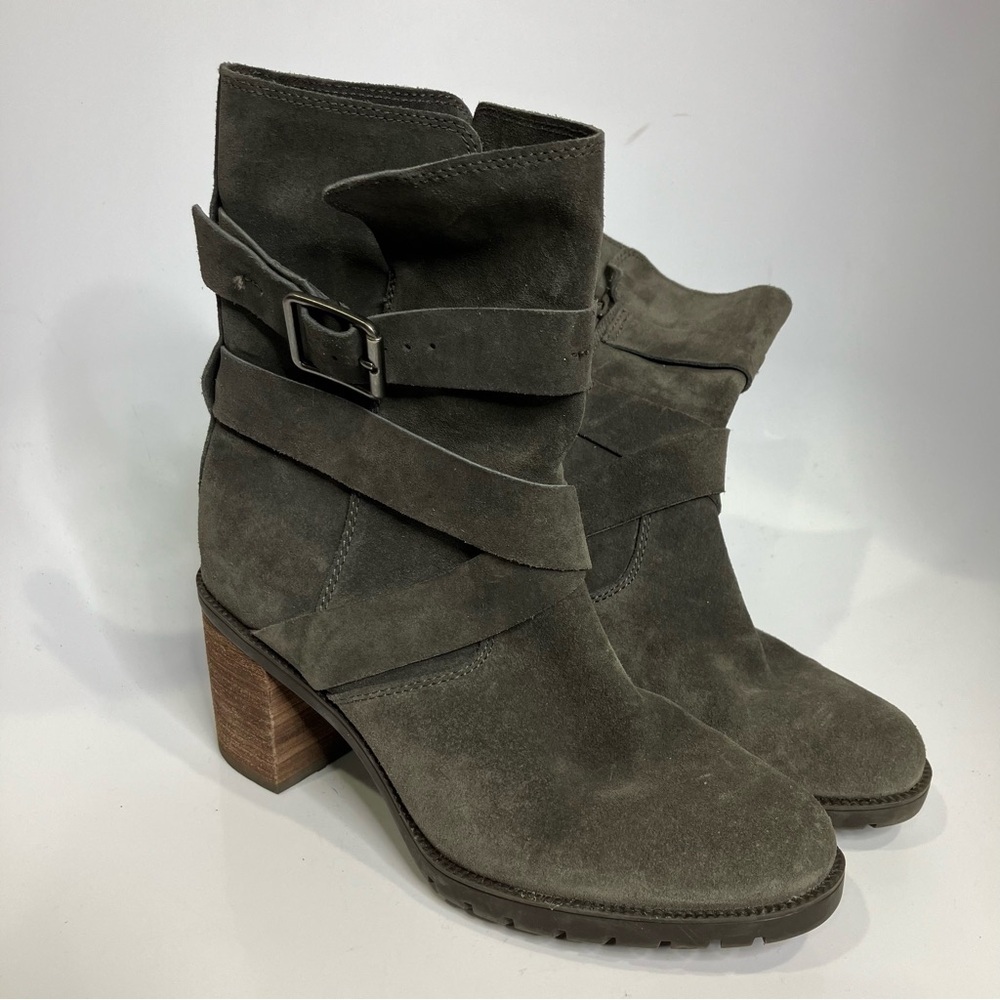 Clarks Malvet‎ Doris gray suede boots size 6.5